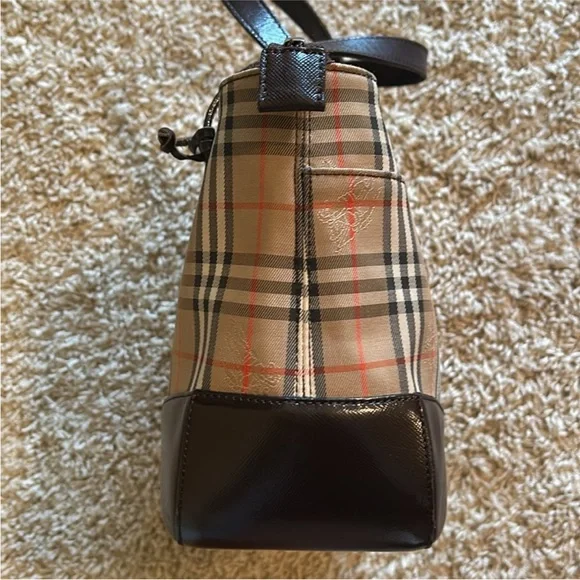 Burberry Beige and Brown Checkered Tote - Picture 4 of 13